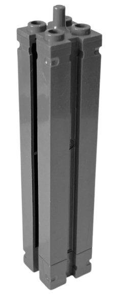 LEGO part Support 2 x 2 x 8 with Channels and Top Peg, Smooth on All Sides (30646b)