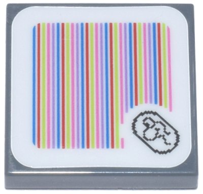 LEGO part Tile 2 x 2 with Super Mario Scanner Code Yoshi Coin Pattern (Sticker) - Set 71438 (3068pb2485)