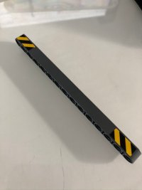 LEGO part Technic, Liftarm Thick 1 x 15 with Black and Yellow Danger Stripes at Both Ends Pattern (Stickers) - Set 42098 32278pb028