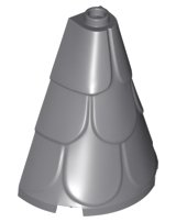 LEGO part Tower Roof 2 x 4 x 4 Half Cone Shaped with Roof Tiles (35563)