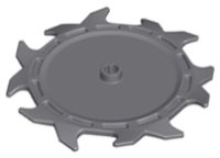 LEGO part Technic Circular Saw Blade 9 x 9 with Frictionless Axle Hole and Teeth in Alternating Directions 37495