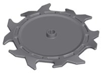 LEGO part Technic Circular Saw Blade 9 x 9 with Frictionless Axle Hole and Teeth in Alternating Directions (37495)