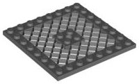 LEGO part Plate, Modified 8 x 8 with Grille and Hole in Center (4151b)