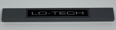 LEGO part Tile 1 x 8 with 'LO-TECH' Pattern (4162pb225)