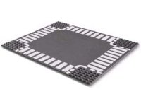LEGO part Baseplate, Road 32 x 32 6-Stud Crossroad with White Dashed Lines and Crosswalks Pattern 44343px3