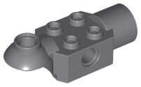 LEGO onderdeel Technic, Brick Modified 2 x 2 with Pin Hole, Rotation Joint Ball Half Horizontal, and Rotation Joint Socket (47452)