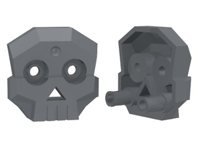 LEGO part Rock Skull 1 x 4 x 3 Relief with Two Pins (47990)