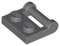 LEGO part Plate, Modified 1 x 2 with Bar Handle on Side - Closed Ends (48336)