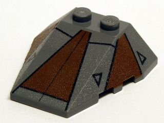 LEGO part Wedge 4 x 4 Triple with Stud Notches with Sith Nightspeeder Pattern 1 (48933pb008)