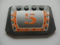 LEGO part Wedge 4 x 6 x 2/3 Triple Curved with Orange '5' Pattern (Sticker) - Set 8137 52031pb016
