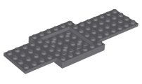 LEGO part Vehicle, Base 6 x 16 x 2/3 with 4 x 4 Recessed Center and 4 Holes (52037)