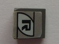 LEGO part Slope 30 1 x 1 x 2/3 with Black 'R' Pattern (Sticker) - Set 8647 54200pb022