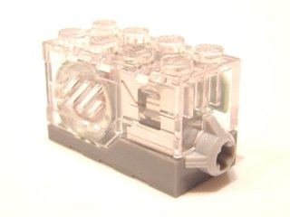 LEGO onderdeel Electric, Sound Brick 2 x 4 x 2 with Trans-Clear Top and Revving Motor Sound (55206c01)