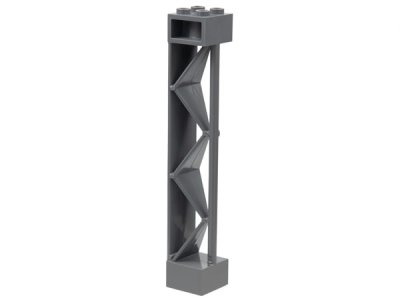 LEGO onderdeel Support 2 x 2 x 10 Girder Triangular Vertical - Type 2 - Open Side Top, 1 Post & 1 Panel (57893)