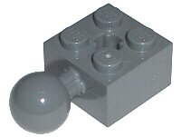 LEGO part Technic, Brick Modified 2 x 2 with Ball Joint and Axle Hole without Holes in Ball (57909a)
