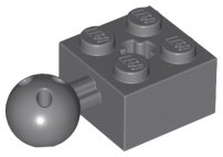 LEGO part Technic, Brick Modified 2 x 2 with Ball Joint and Axle Hole with 6 Holes in Ball (57909b)