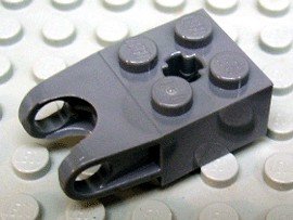 LEGO part Technic, Brick Modified 2 x 2 with Ball Socket and Axle Hole - Angled Forks with Round Ends and Open Sides (57910)