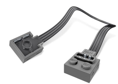 LEGO onderdeel Electric, Power Functions Extension with one Light Bluish Gray End (length 20cm) (60656)