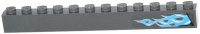 LEGO onderdeel Brick 1 x 12 with Dark Azure and White Flame Pattern on Right (Sticker) - Set 70129 6112pb011R