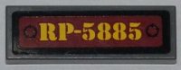 LEGO part Tile 1 x 3 with 'RP-5885' Pattern (Sticker) - Set 5885 63864pb047