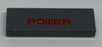 LEGO part Tile 1 x 3 with Red 'POWER' Pattern 63864pb114