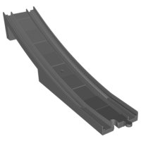 LEGO part Duplo, Train Track Bridge End Section with Large Bottom Support (6392)