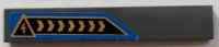 LEGO part Tile 1 x 6 with Gold Chevrons and Electricity Danger Triangle on Back and Blue Background Pattern Model Right Side (Sticker) - Set 70731 6636pb316R