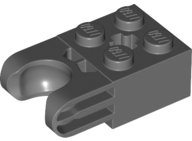 LEGO part Technic, Brick Modified 2 x 2 with Ball Socket and Axle Hole - Straight Forks with Round Ends and Closed Sides 67696
