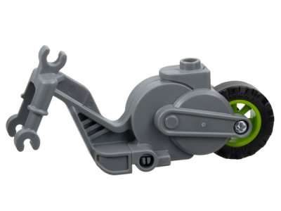LEGO part Flywheel Stuntz Riding Cycle with Lime Rear Wheel and Black Tire (69869c03)