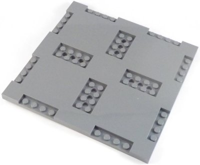 LEGO part Brick, Modified 16 x 16 x 2/3 with 1 x 4 and 2 x 4 Indentations (69958)
