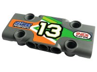 LEGO part Technic, Panel Plate 3 x 7 x 1 with Number 13, 'iNDi KATOR' and 'SiDE MIRRORS' Pattern Model Right Side (Sticker) - Set 42129 71709pb005R