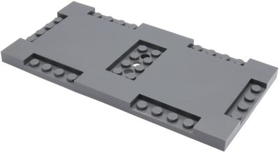 LEGO onderdeel Brick, Modified 8 x 16 x 2/3 with 1 x 4 and 2 x 4 Indentations (71772)