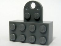 LEGO part Magnet Brick, Modified 2 x 4 Sealed Base with Extension Plate with 2 Studs and Hole 74188c01
