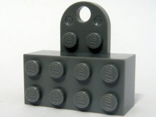 LEGO part Magnet Brick, Modified 2 x 4 Sealed Base with Extension Plate with 2 Studs and Hole (74188c01)