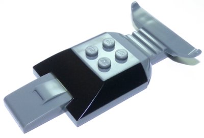 LEGO part Vehicle, Top Fast Food Racer 4 x 10 with Sloped Black Windshield and Rear Spoiler (85780pb01)