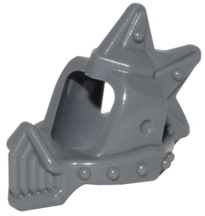 LEGO part Minifigure, Headgear Helmet Spiked Top with Grille and Open Front and Back (85942)