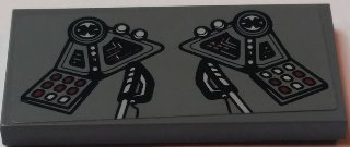 LEGO part Tile 2 x 4 with Control Panels and Control Sticks Pattern (Sticker) - Set 75038 (87079pb0418)