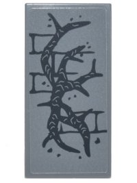 LEGO onderdeel Tile 2 x 4 with Black Brick Wall Mortar and Roots Pattern (Sticker) - Set 75810 87079pb0661