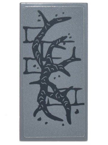 LEGO part Tile 2 x 4 with Black Brick Wall Mortar and Roots Pattern (Sticker) - Set 75810 (87079pb0661)