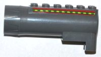 LEGO part Air Blast Launcher Receiver (Racers) with Red Lines and Green and Lime Stripes Pattern on Both Sides (Stickers) - Set 7967 87944pb04