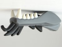 LEGO part Dragon Head (Ninjago) Jaw Lower with White Teeth and Black Spines Pattern 93072pb04
