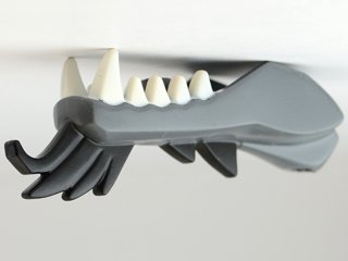 LEGO part Dragon Head (Ninjago) Jaw Lower with White Teeth and Black Spines Pattern (93072pb04)