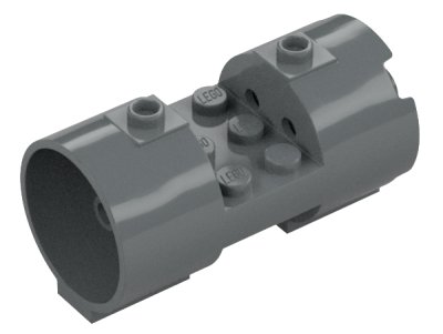 LEGO part Cylinder 3 x 6 x 2 2/3 Horizontal - Square Connections Between Interior Studs (93168)