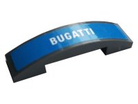 LEGO part Slope, Curved 4 x 1 x 2/3 Double with White 'BUGATTI' Pattern (Sticker) - Set 42083 93273pb151