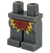 LEGO part Hips and Legs with Red and Yellow Explosion Pattern 970c00pb0806