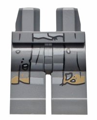 LEGO part Hips and Legs with Long Coattails, Light Bluish Gray and Dark Bluish Gray Stripes Pattern 970c00pb0982