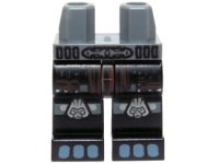 LEGO part Hips and Black Legs with Dark Brown Loincloth, Silver Gorilla Knee Pads and Gray Toes Pattern 970c11pb16