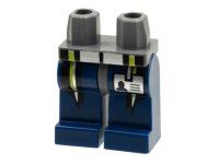 LEGO part Hips and Dark Blue Legs with Silver and Lime Stripes and ID Card Pattern 970c63pb02