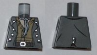 LEGO onderdeel Torso PotC Vest over Dark Tan Shirt and Light Bluish Gray Scarf Pattern 973pb0881