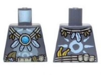 LEGO part Torso Gorilla with Utility Belt, Feather and Vine Necklace with Dark Azure Round Jewel (Chi) Pattern 973pb1472